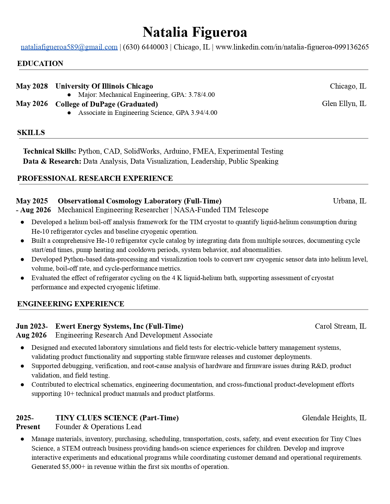 Natalia Figueroa Resume